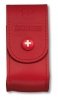 Etui skórzane czerwone Victorinox - Do scyzoryków 5-8 warstw, szlufka na pasek, zapięcie na przycisk - 101 mm